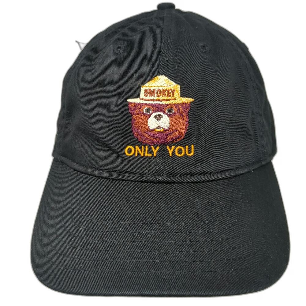 econscious Smokey Bear Only You Black Baseball Cap One Size Organic Cotton Strap